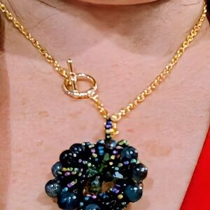 Elegant Gold and Black Beaded Necklace